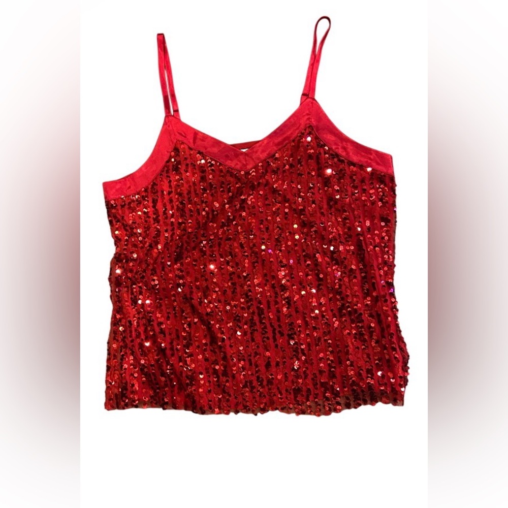 No Boundaries Red Sequin Camisole